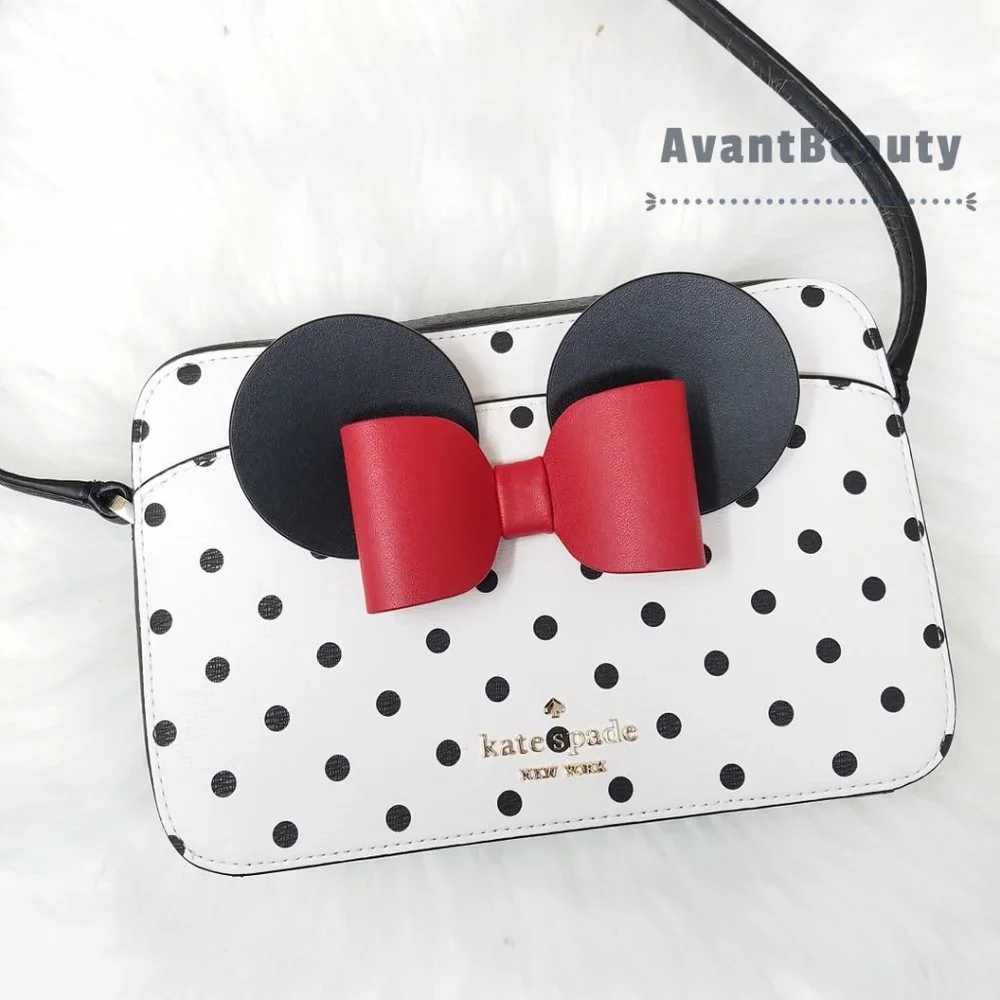 Disney  kate spade new york other minnie mouse camera bag polka dot black white